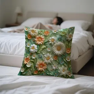 Oil Painting Style Floral Decorative Throw Pillow Cover, Premium Soft Fabric for Cozy Home Decor, Easy to Clean with Stylish Designs