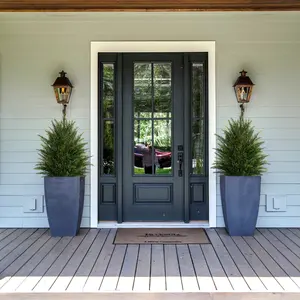 24-Inch Lifelike Potted Shrubs, Evergreen-Style Faux Plants (Artificial Cedar) — Faux Pine & Boxwood Potted Shrubs, Suitable for Indoor & Outdoor Use, Realistic Faux Plants, A Top Choice for Front Porch Decoration