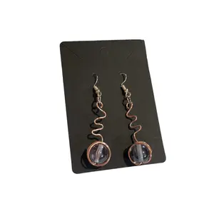 Copper wire/Glass bead earrings