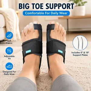TENICORE 2-Pack Big Toe Support for Women & Men | Dual Support Plates Included | Adjustable Straps | Soft Fabric Design | Day & Night Wear