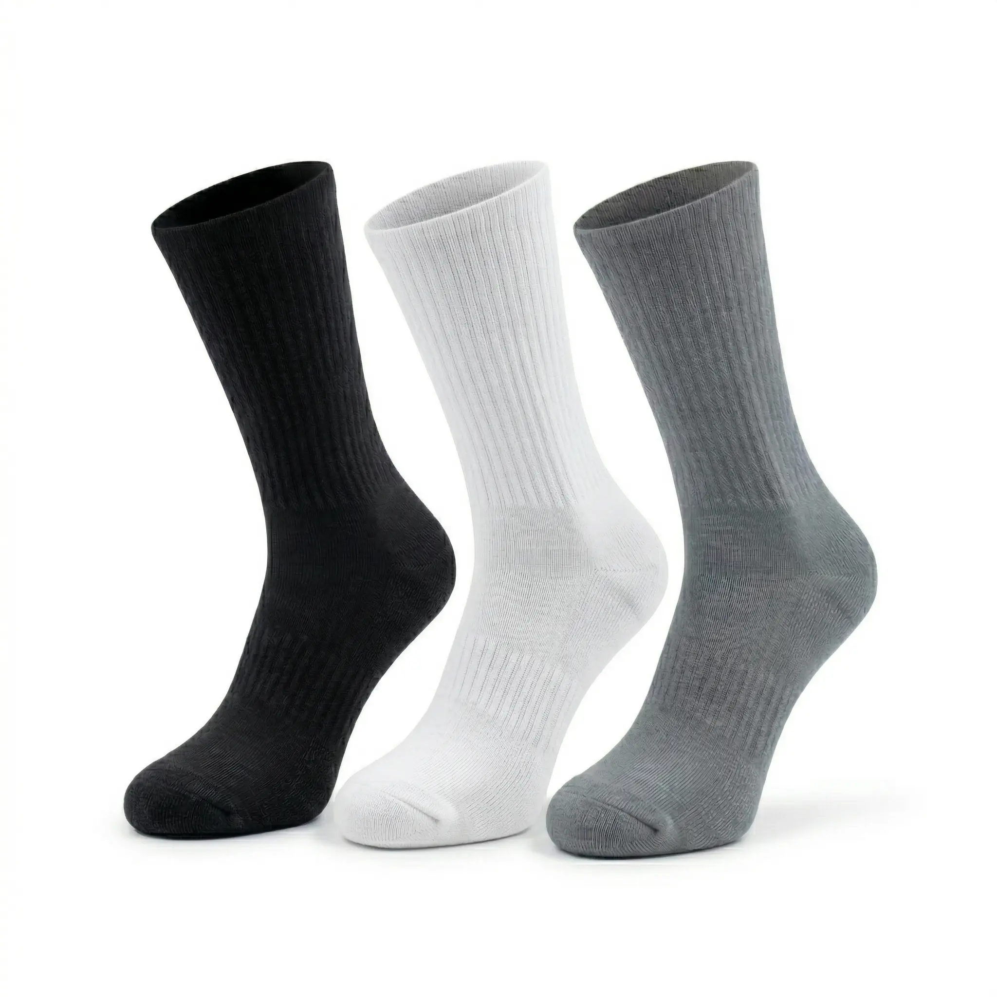 socks  Premium Ribbed Cotton Athletic Crew  | Seamless Toe & Arch Support | High-Elastic Sports  for Running & Hiking