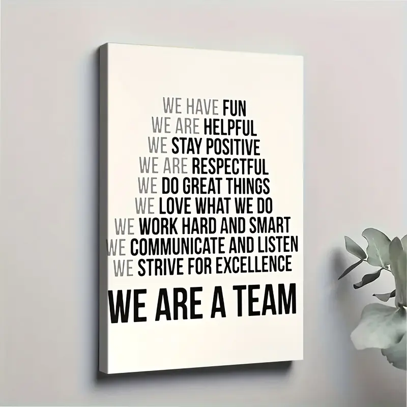 1pc Solid Wood Framed 2D Flat Print Poster - Elegant Retro Teamwork Wall Art with Wrapped Frame, Minimalist Decoration for Home, Office