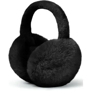 Buauty Winter Ear Muffs for Women & Men Soft Faux Fur Earmuffs with Velvet Lining Cold Weather Ear Warmers for Outdoor Activities & Daily Wear Soft Fleece Lining Foldable Design winter coldproof windproof