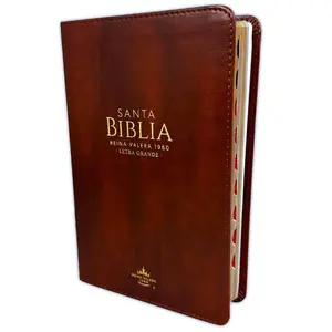 Bible in Spanish 12 Point Large Font  Reina Valera 1960 Imitation Leather Brown with Index