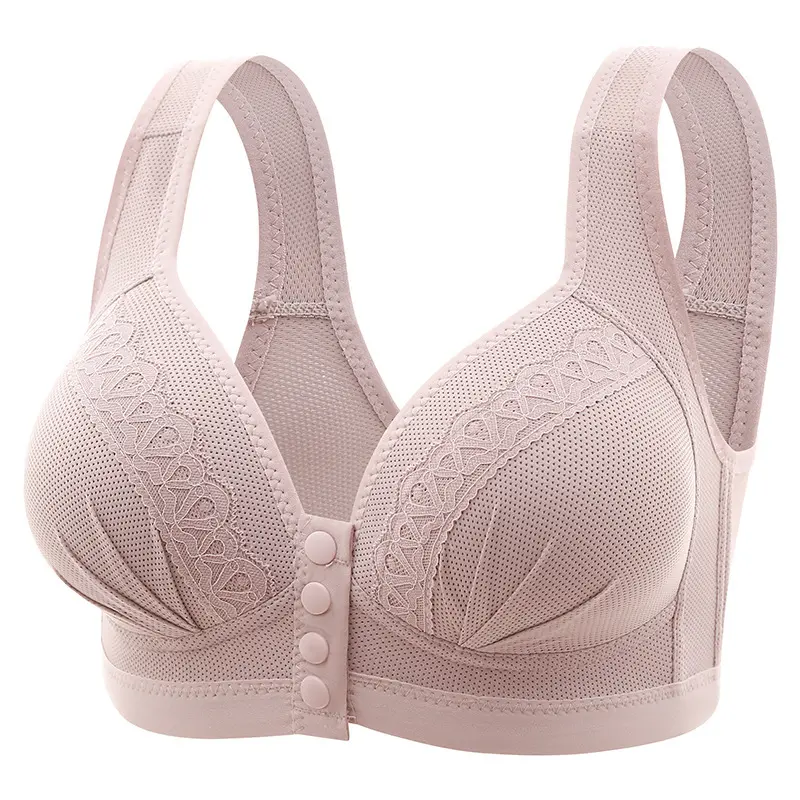 Women's Front Closure Bras Push-Up Jacquard Bra Posture Full Coverage Underwire Unlined Seamless Bra for Daily Wear All Seasons, Push bra,Womenswear, Unlined Bra, Wireless Underwear Bras