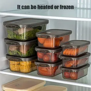 3-Piece Microwave Safe Plastic Food Storage Containers, Multi-Use Clamp Design, Square Shape, Suitable for Fridge & Microwave, Easy Food Preservation