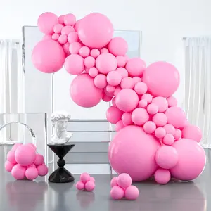 PartyWoo Pink Balloons 127 pcs Different Sizes of 36 18 12 10 5 Inch Matte Pink Balloon Arch Kit Garland for Baby Shower Valentine's Day Princess Bachelorette Birthday Party Decorations Pink-Y11