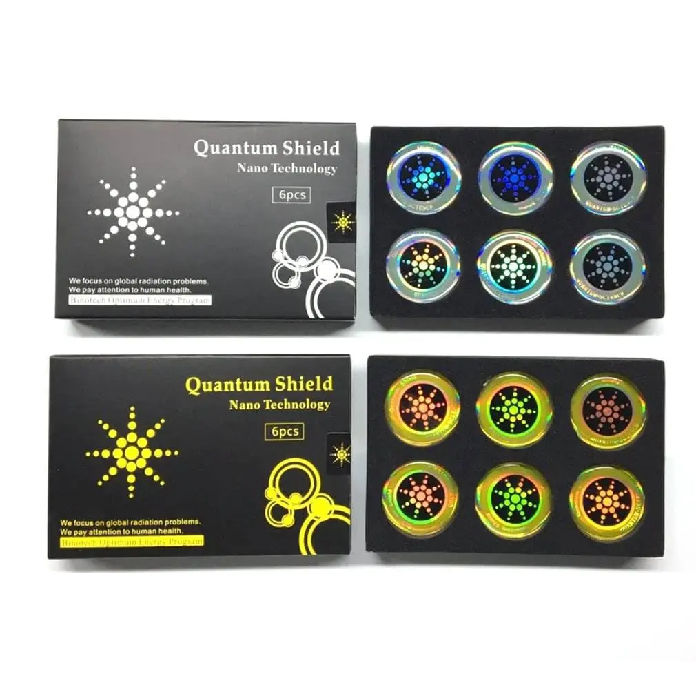 12pcs Quantum Shield EMF Shielding Phone Stickers - Durable Protection Casing Accessories for Phones, Laptops, AirPods, Fridges (Gold/Silver)