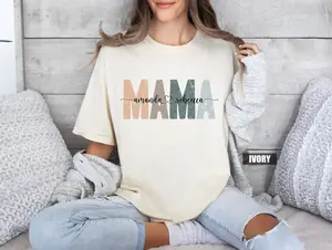 Custom Mama Comfort Colors T-shirt, Personalized Mom Shirt With Kids Names, Customized Mom Life Outfit, Retro Mama Tee, Mothers Day Gift