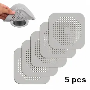 5Pcs Shower Drain Hair Catcher with Strong Suction - Low-Profile Clog-Preventing Drain Protector, Silicone Floor Drain Mat, Rust-Resistant Bathtub Stopper & Sink Cover for Bathroom/Kitchen | Easy-Clean Pet Hair Catcher  #BathroomOrganization #HomeHacks
