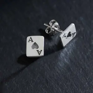 Ace of Hearts Playing Card Stud Earrings