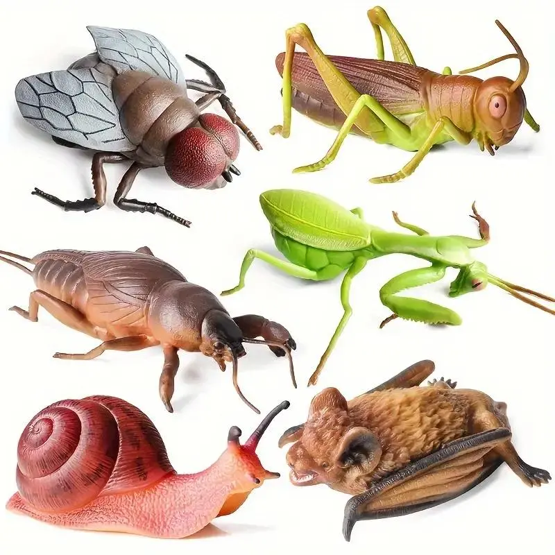 Educational Soft Plastic Insect Model Dolls, Figurines, Assorted Colors, Realistic Design, Perfect Gift for Kids, Christmas, Birthday, Halloween