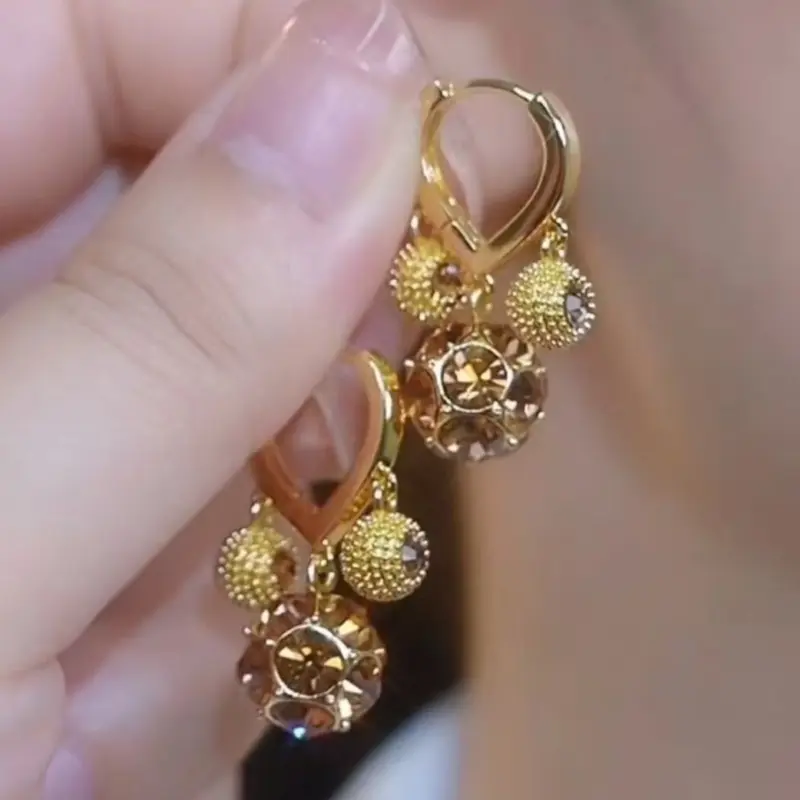 14K Gold Plated Durian Hoop Earrings, Unique Fruit Inspired Statement Jewelry, Sparkling Rhinestone Inlaid Hoop Earrings, Trendy Cute Ear Accessories, Exquisite Fashion Gift for Women and Girls