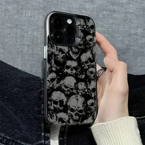 Funny Skull Phone Case for IPhone 17 Pro Max 16 Plus 15 14 13 12 11 Air E Shockproof Non Slip Military-Grade Protection Slim Cover Protective Cellphone Casing