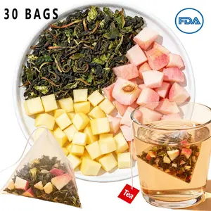 30 packs of fruit - flavored tea, Peach Oolong Tea, Fruit-flavored beverage, organic tea bags,suitable for both men and women natural ingredient Convenient Packaging