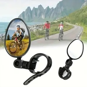 Universal Bicycle Mountain Bike Rearview Mirrors Set of 2, Universal Fit, Wide Angle Convex Glass, Enhance Cycling Safety, Easy Installation, Adjustable, Durable