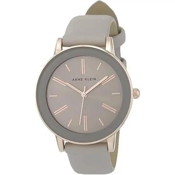Anne Klein Japanese Quartz Dress Watch with Faux Leather Strap AK/3818RGTP