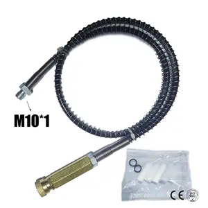 High-Pressure Hand Pump Filter, Water Oil Separator M10x1, Durable Hose with Spring Protector, Available in 50cm, 80cm, 100cm Options