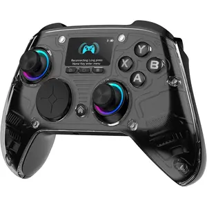 PC Controller -- Interactive Screen  Controller Compatible with PC// 2/iOS/Android, Hall Effect Joystick & Triggers, RGB Lighting, Adjustable Vibration/Turbo, 1000mAh (Black)