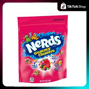 Nerds Gummy Clusters Candy, Rainbow, Resealable 8 Ounce Bag.
