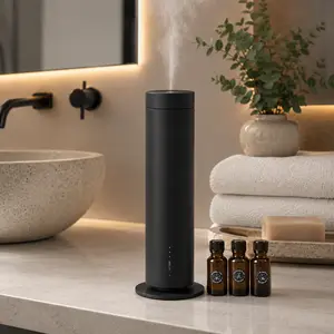 Ultra-Quiet Waterless Essential Oil Diffuser, Wide Coverage Aroma Machine with Remote Control & Fast Type-C Charging for Bedroom, Study & Office