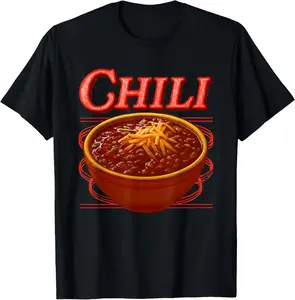 Cotton Graphic Tees Streetwear Gifts Retro Bowl of Chili Soup T-Shirt