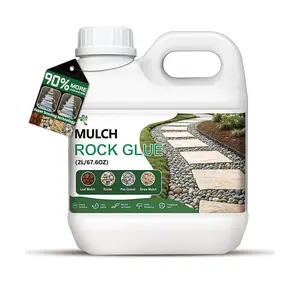 Rock Glue for Landscaping - 2L(67.6OZ) -Drying Landscape Adhesive for Pea Gravel, Rubber Mulch & Decorative Stones - Heavy Duty Permanent Bond Stabilizer - Safe for Lawn, Garden,
