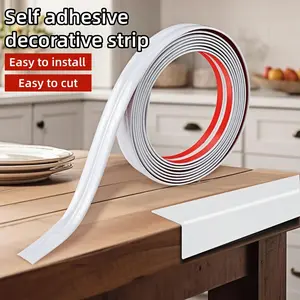 1 Roll of 300cm/118.11 Inch Self-adhesive Border Decorative Strip, Wallpaper Border Peel and Stick, Interior Moulding Trim, Flexible Vinyl Corner Decoration, Peel-and-Paste Wall Corner Protective Strip, Desk Decoration, Wallpaper Border Peel And Stick
