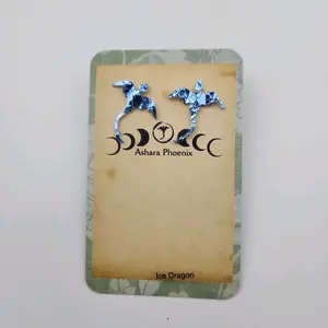 Ice dragon Dragon Earrings Studs - Bold Transformation Courage Ignited Dragon Energy Handcrafted Limited Edition Jewelry