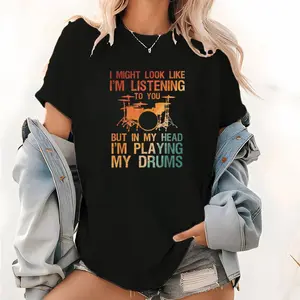 Funny Drum Player Tee – Comfortable Cotton Shirt for Men and Women