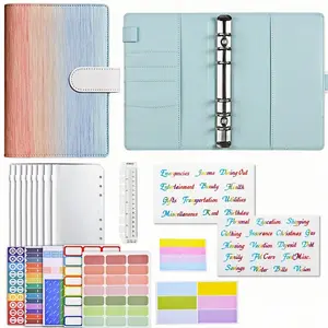 Rainbow Color Budget Planner A6 Size, Includes Budget Cards, Zipper Pouch, Stickers, Ruler, Labels, Personalized Notes Area