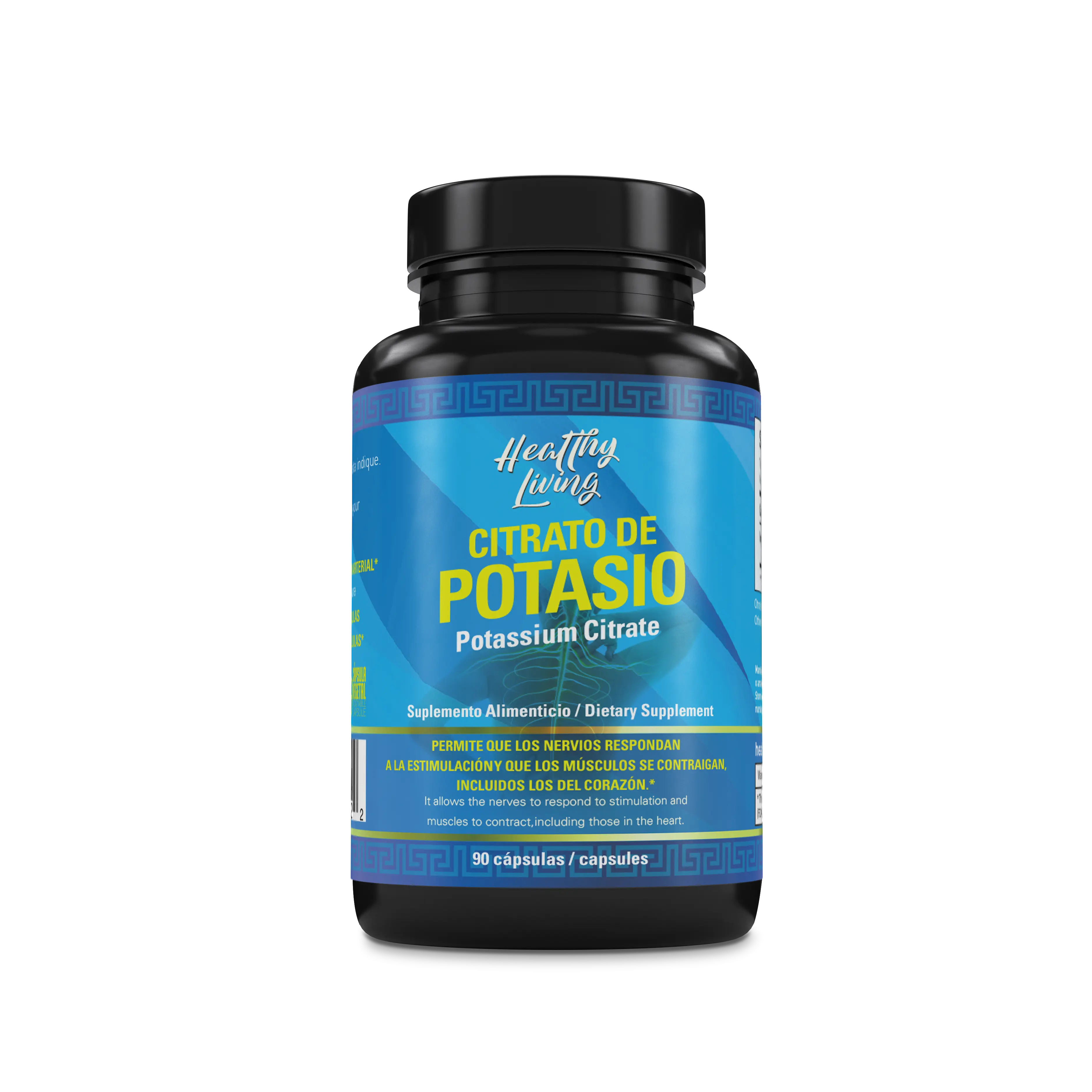 Healthy Living Potassium Citrate Dietary Supplement - 90 Capsules, Electrolytes Support, Potassium-Rich for Muscle Health & Healthcare Needs, Electrolytes Mineral Supplements, Potassium-Rich Mineral Supplements