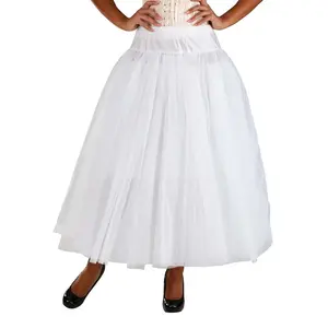 Long Full Length White Deluxe Petticoat