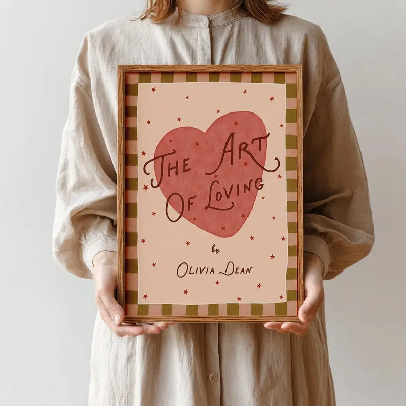 Olivia Dean Print, Song Lyrics Wall Art, Vintage Poster, Olive Striped Poster, The Art of Loving