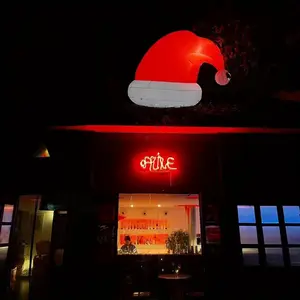 6.5ft Inflatable Christmas Hat, Giant LED Holiday Decoration, Party Decoration Supplies, Indoor and Outdoor Use, Perfect for Home Party Mall Decor