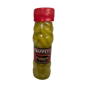 Trappey's Hot Peppers In Vinegar 4.5 Ounce Glass Bottle Food