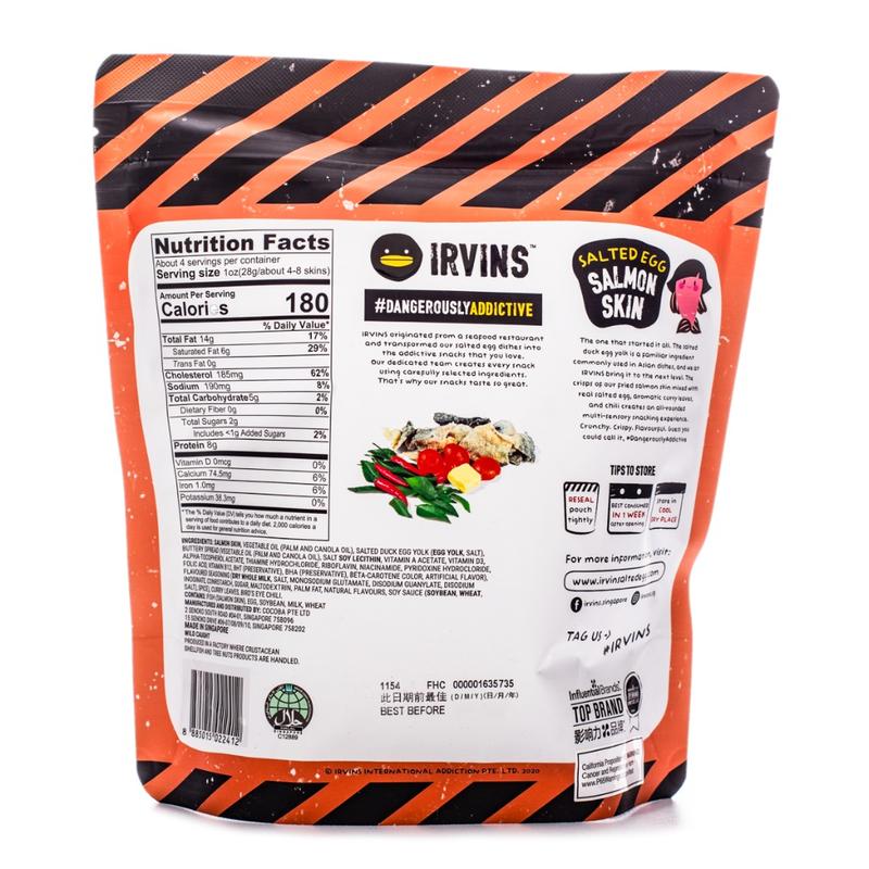 Irvins Salted Egg Salmon Skin 3.7 oz (105g) Crunchy Snack Chilli Chip