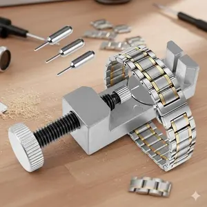 Professional Watch Band Link Remover Tool Kit, DIY Adjustable Sizing Repair Set with Anti-Slip Handles. Portable Storage Case for Home & Travel, Durable Anti-Scratch Tool for Metal Bracelet Maintenance, Watch Repair Essentials, Repair Toolkit.