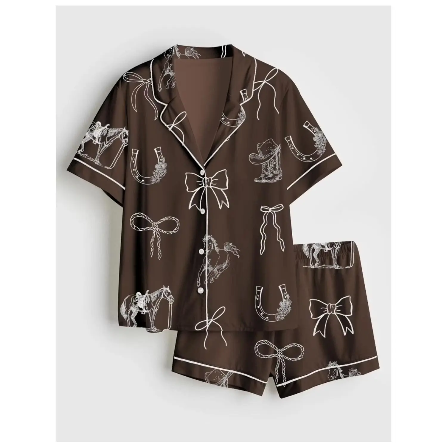 Matching Couple Casual Short Sleeve Loungewear Pajamas - Perfect Birthday Gift
