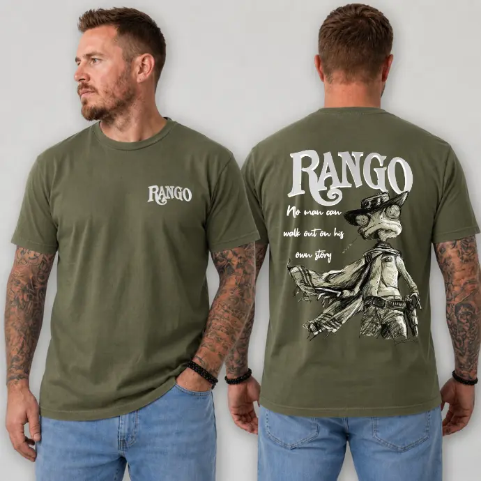 Rango Inspired Graphic T-Shirt, Vintage Western Cartoon Tee, Cowboy Adventure Unisex Cotton Shirt,Comedy Film Fan Gift, Made In USA