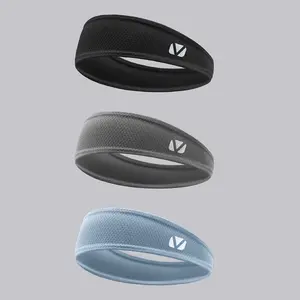 3-Pack Summer Cool Sports Headbands, Ice Silk Sweat-Resistant Hair Bands, Ideal for Running, Gym, Yoga, Fitness Activities