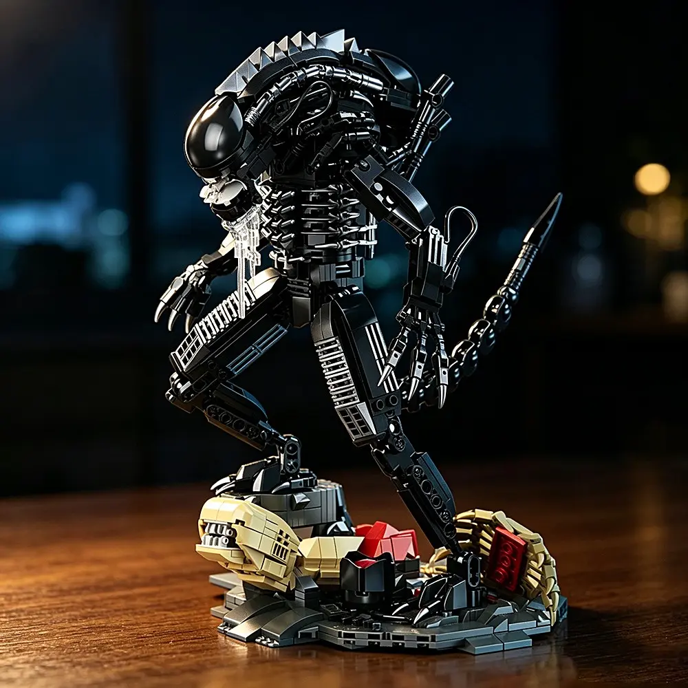 Alien Monster Building Blocks Set, High-End Collectible Model Kit, Challenging Assembly Toy, Desktop Decor, Perfect for Holidays