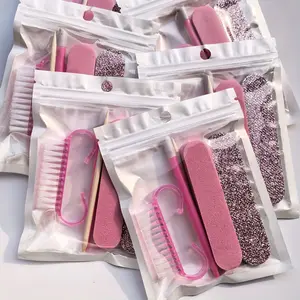 [Manicure Pedicure Set] 5pcs Per Pack, Manicure And Pedicure Set, Mini Nail File And Orange Nail Stick Set, Double-Sided Disposable Nail File, Wooden Cuticle Pusher, Nail Cleaning Tools, Nail Stick, Nail Art Brush