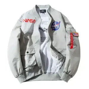 Mens  Patches Slim Fit Bomber Jackets Windbreake Casual Tops