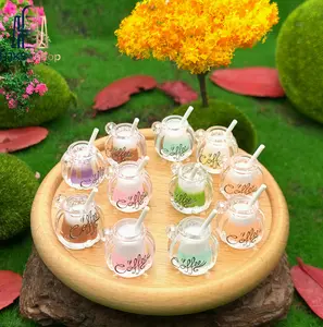 Glow-in-the-Dark Mini Coffee Cup Charms, 3D Colorful Resin Beads for Unisex DIY Projects, Jewelry Making, and Keychains