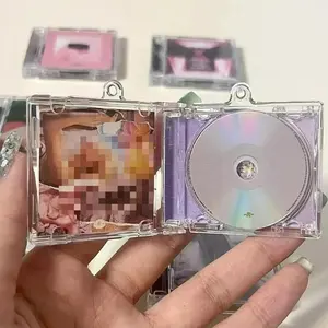 1/30pcs Clear Peripheral Commemorative Album Blank Mini CD Case Pendant for DIY Keychains Backpack Hanging Key Chains Decoration