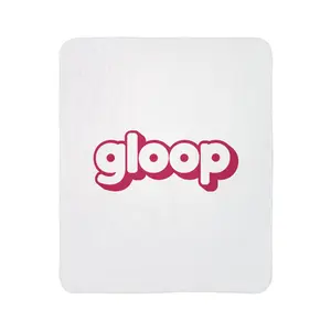 gloop wordmark Fleece Blanket | Retro rounded logo, pink outline