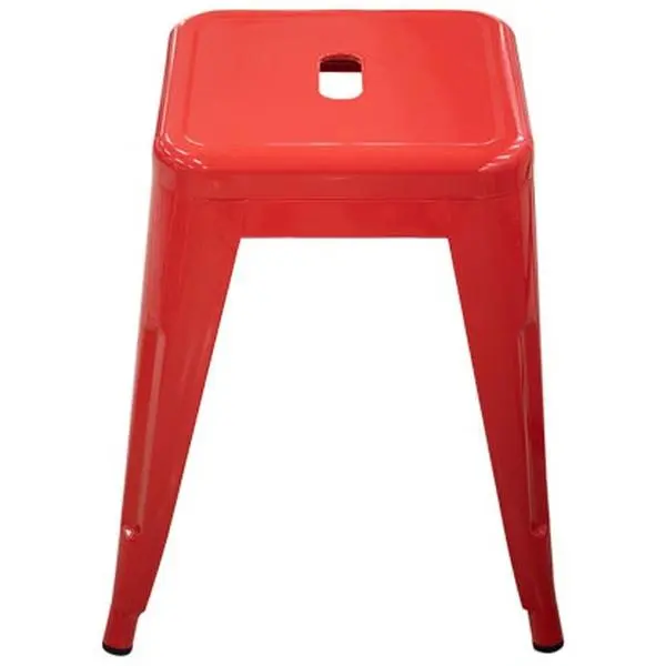 Industrial Metal Stackable Stool – Heavy Duty Steel Square Backless Chair for Kitchen, Dining, Café, Bar, Patio & Home