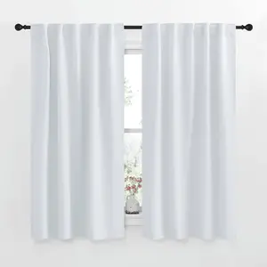 NICETOWN Insulated Room Darkening Curtain Panels - (Cloud Grey Color) W42 x L63, Two Pieces, Modern Design Thermal Privacy Protection Window Treatment Drapes/Draperies for Bedroom