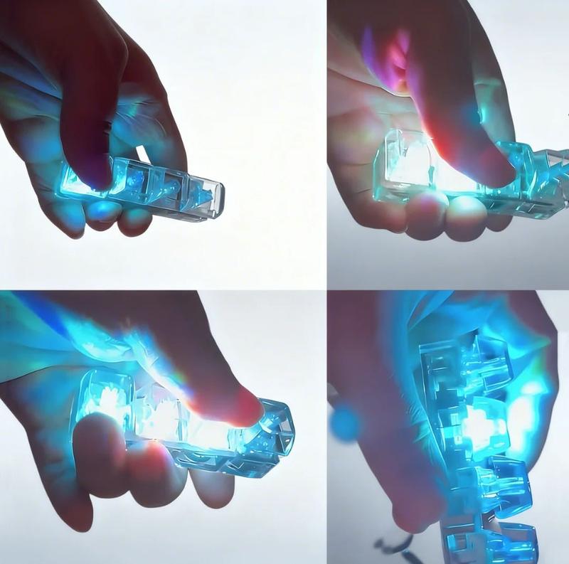 Keyboard Fidget Toy for Adults Fidget Keyboard Clicker Toys with LED Lights Keychain Stress Relief for Anxiety Decompression